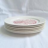 Vintage pink/red dinner plates