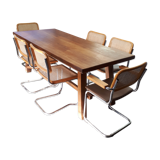 Dining room table farm and 6 chairs style breuer