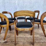 Set of 6 Baumann Gondola bistro chairs in curved wood