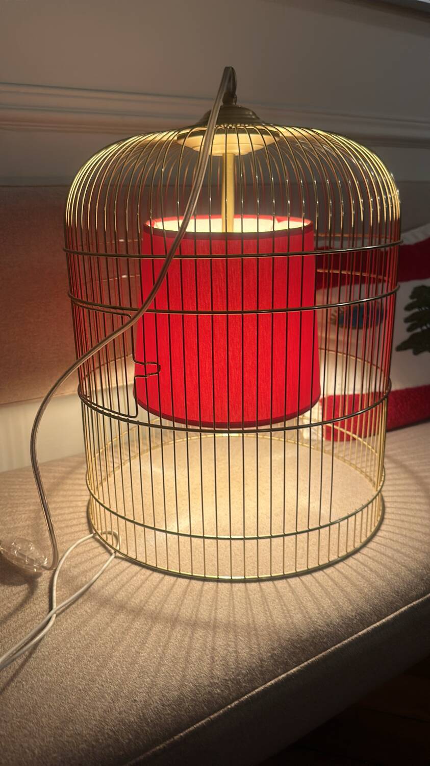 sunset lamp in gold metal, Pierre Gonalons.