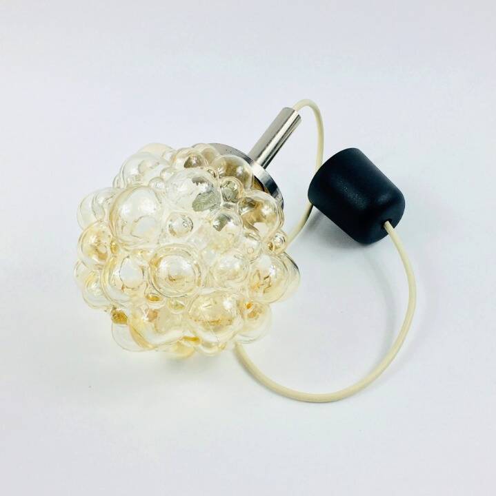 Mid Century Modern Amber Bubble Glass Pendant or Ceiling Light by Helena Tynell for Limburg, Germany