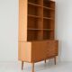 Bibliothèque de rangement vintage scandinave en chêne