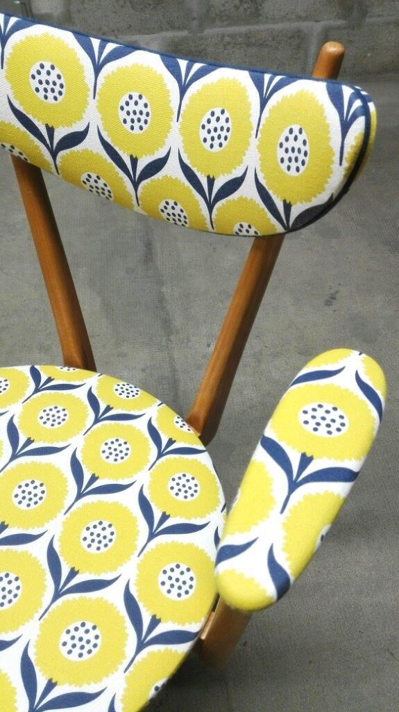 Blond wooden chair scandinavian style of the 1960s