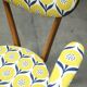 Blonde wooden chair in Scandinavian style from the 1960s.