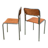 Chrome chairs from the 70s – orange velvet seat