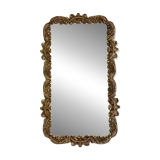 Rectangular vintage wall mirror with bronze frame, bronze mirror
