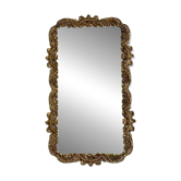 Rectangular vintage wall mirror with bronze frame, bronze mirror