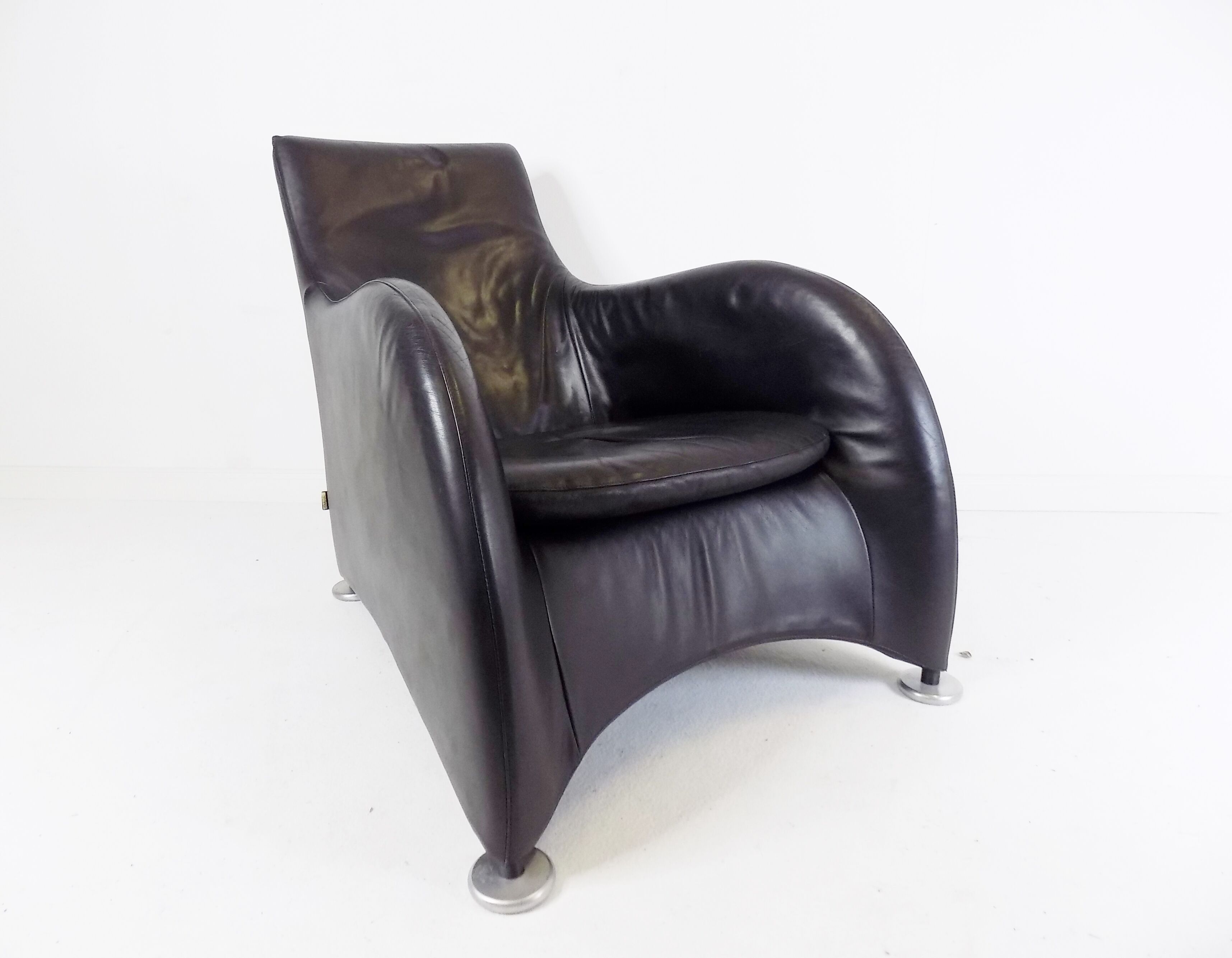 Montis Loge leather armchair with ottoman by Gerard van den Berg
