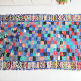 Carpet blue checkered boucharouite 117 x 200