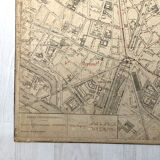 Old cardboard map of Paris - 11th Arrondissement
