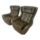 Dark green vintage leather armchair: 1970s Scandinavian style