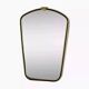 Rearview mirror and free form from the 60s brass frame highlighted with black