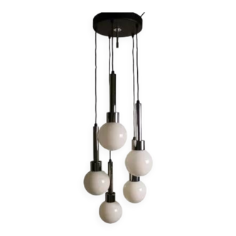 5-light waterfall chandelier by Goffredo Reggiani, Italy, 70's