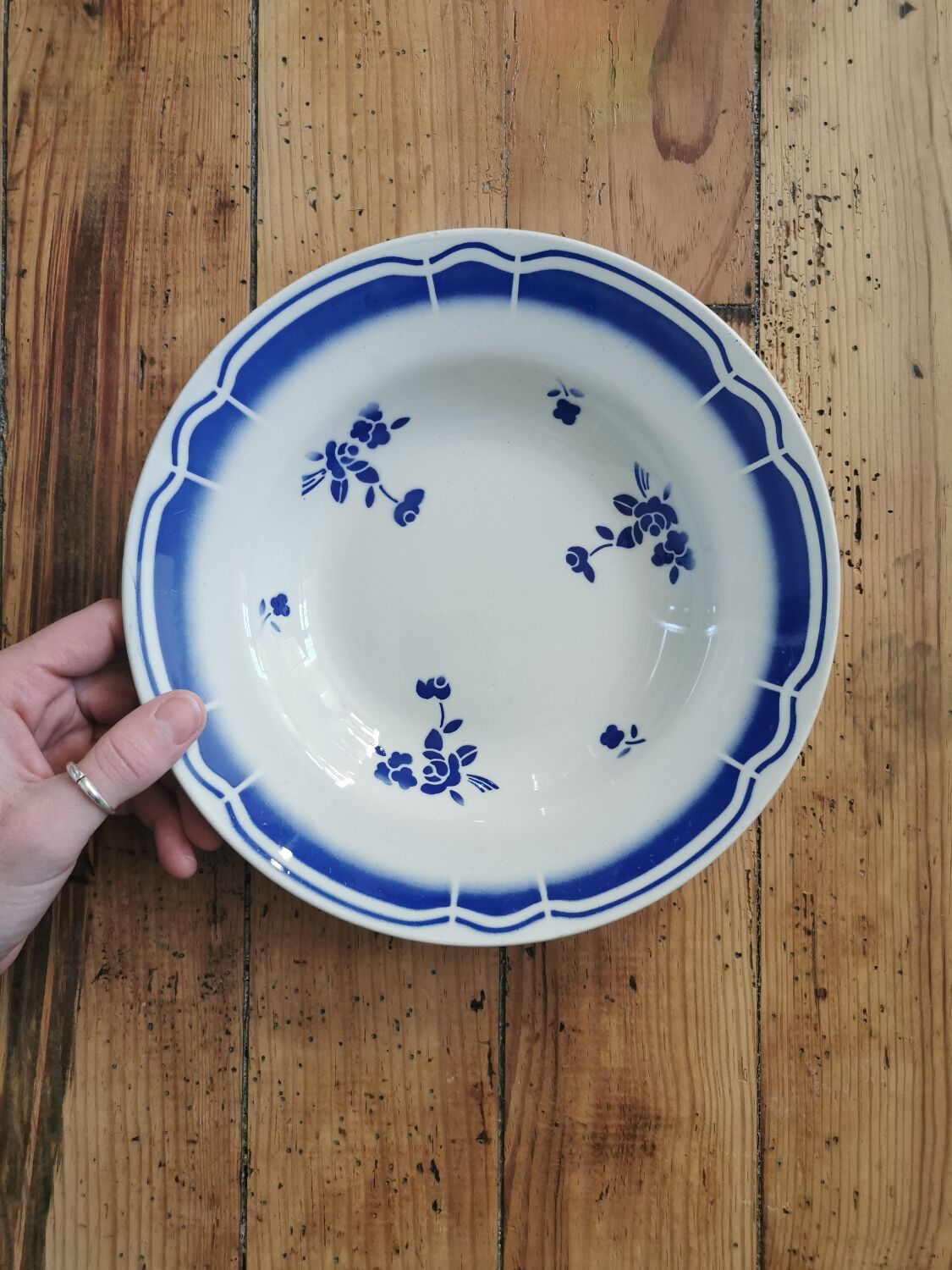 Blue Badonviller retro hollow plates