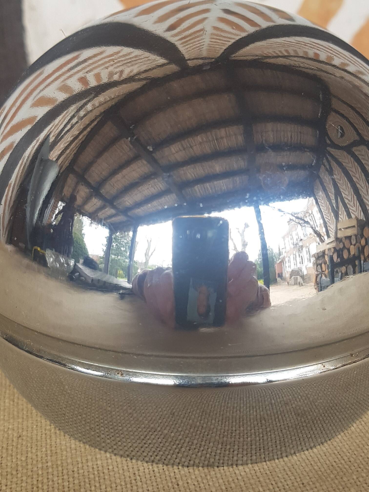 Round stainless steel lampshade