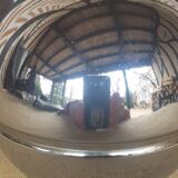 Round stainless steel lampshade
