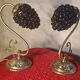 pair of Murano glass lamps bronze brass 1970 electric working 30x21 bedside tables