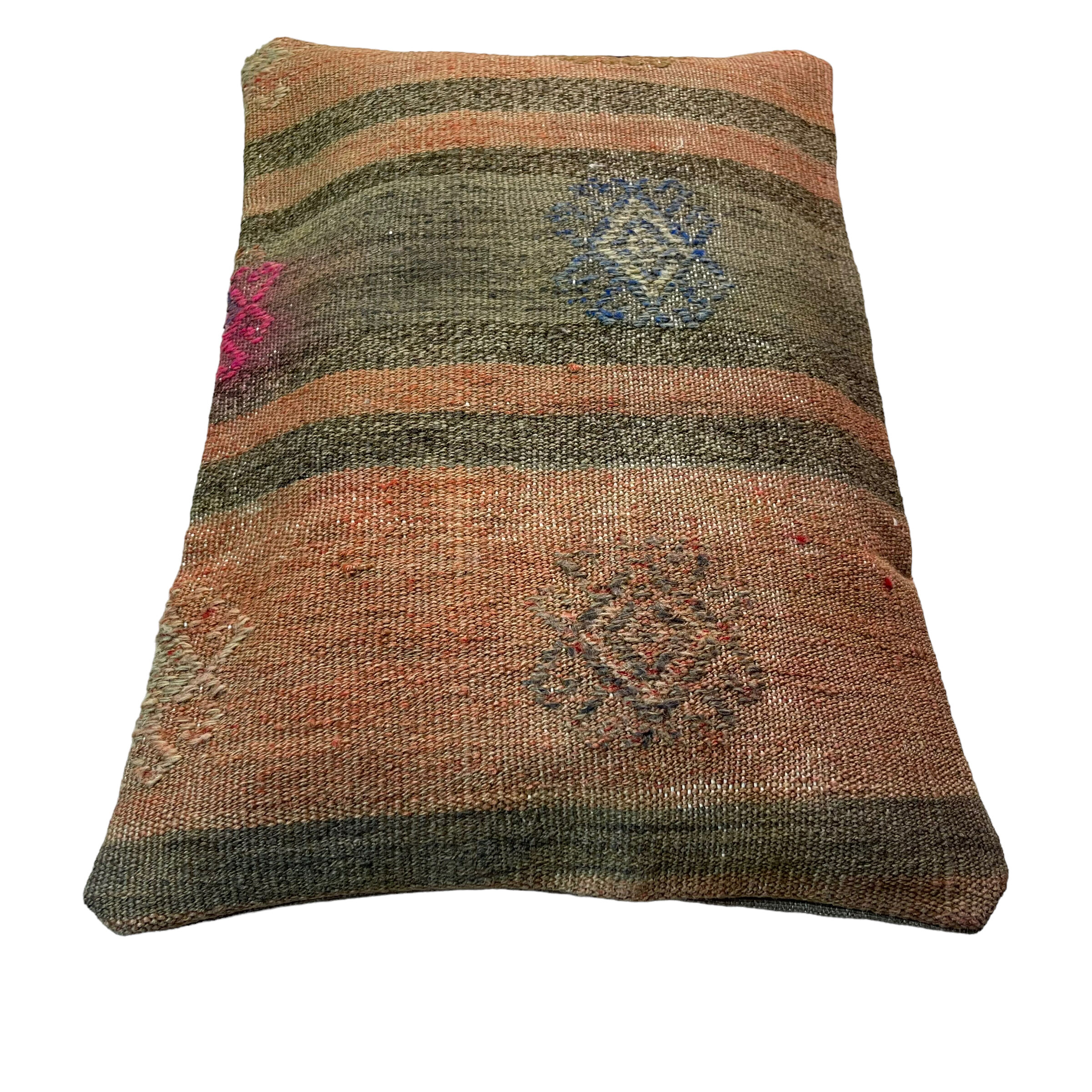Vintage turkish handmade kilim cushion cover , 30 x 50 cm
