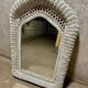 Miroir blanc rotin vintage