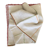 Hand-embroidered Basque tablecloth - 130x90 - Hemp