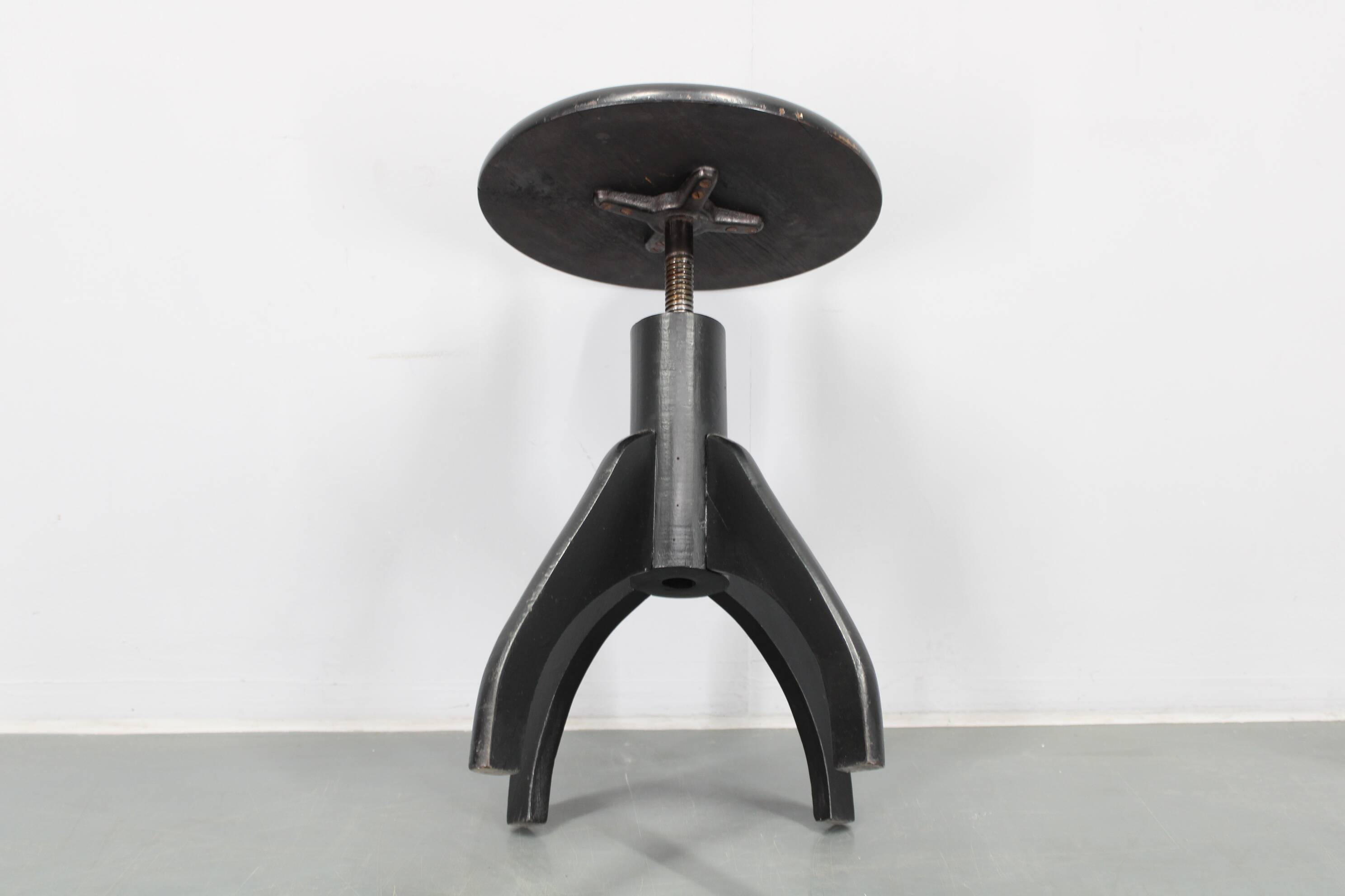 Tabouret de piano en hêtre des années 1940, Tchécoslovaquie