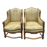 Pair of 2 bergère armchairs