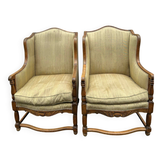 Pair of 2 bergère armchairs