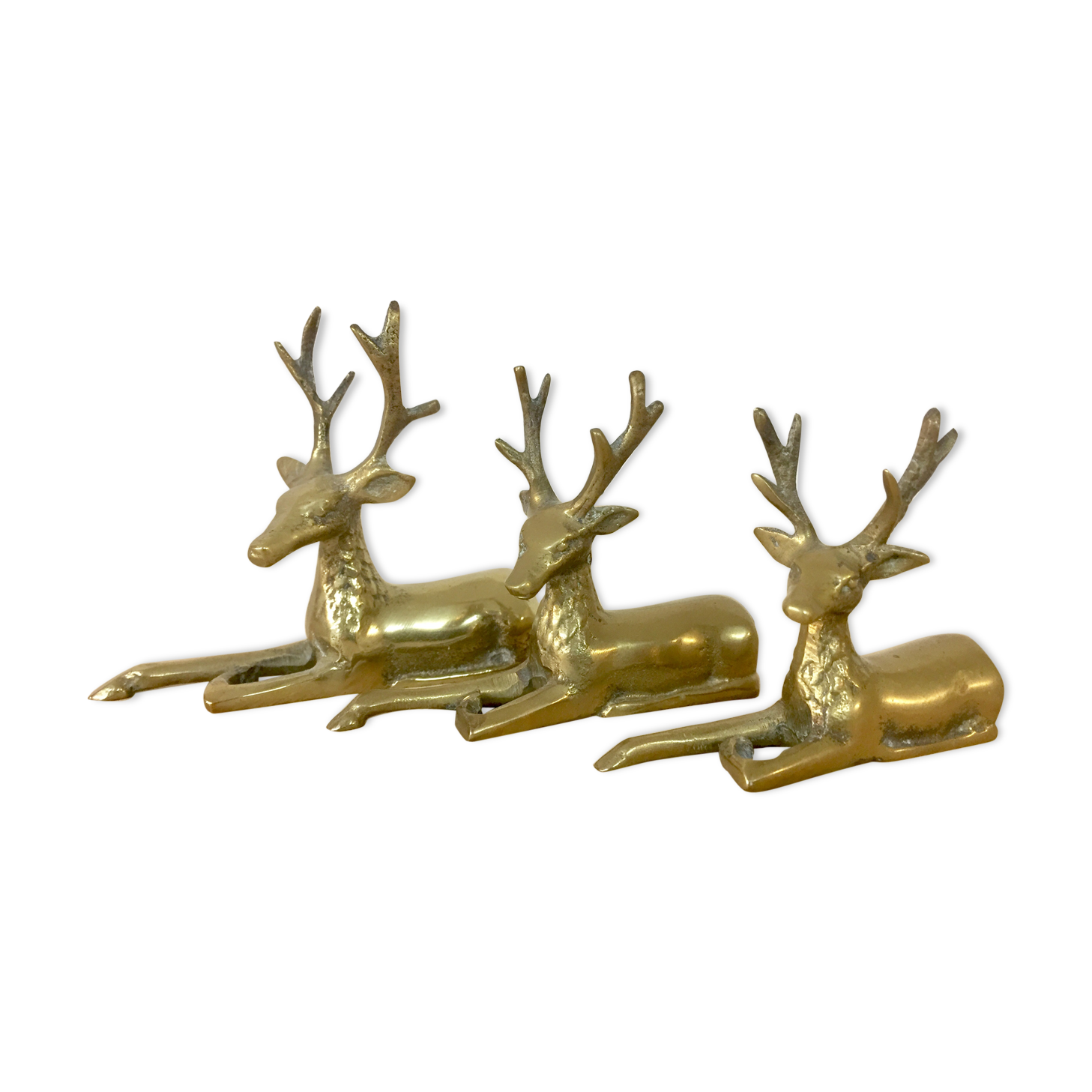 Trio deer brass vintage 1970