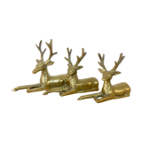 Trio deer brass vintage 1970
