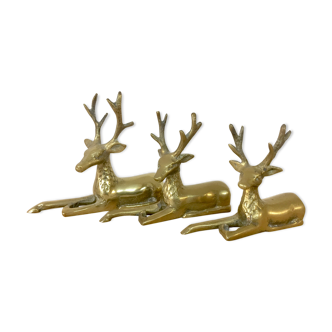 Trio deer brass vintage 1970
