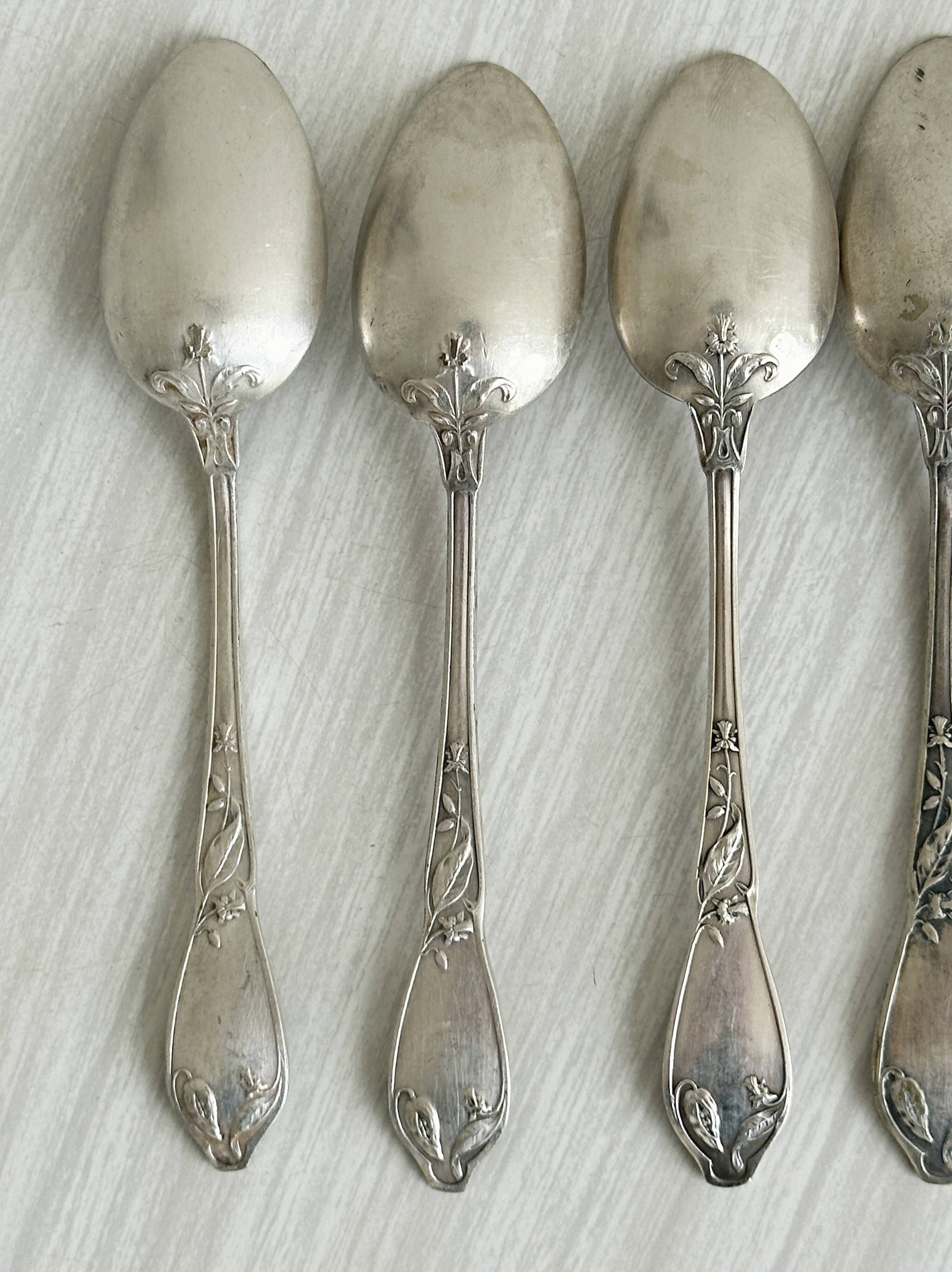 Set of 6 small metal spoons