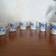 6 tasses café porcelaine Limoges Haviland - Cerisier bleu -Cotes torses