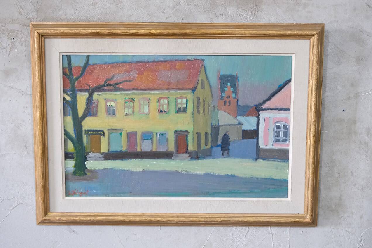 Sigvard Holmqvist, Swedish Modern Oil Painting, 1960s, Framed