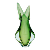 Murano vase Flavio Poli Sommerso Emerald Green Yellow Turquoise 26cm