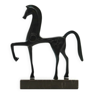Etruscan Greek horse sculpture in bronze, 1950s