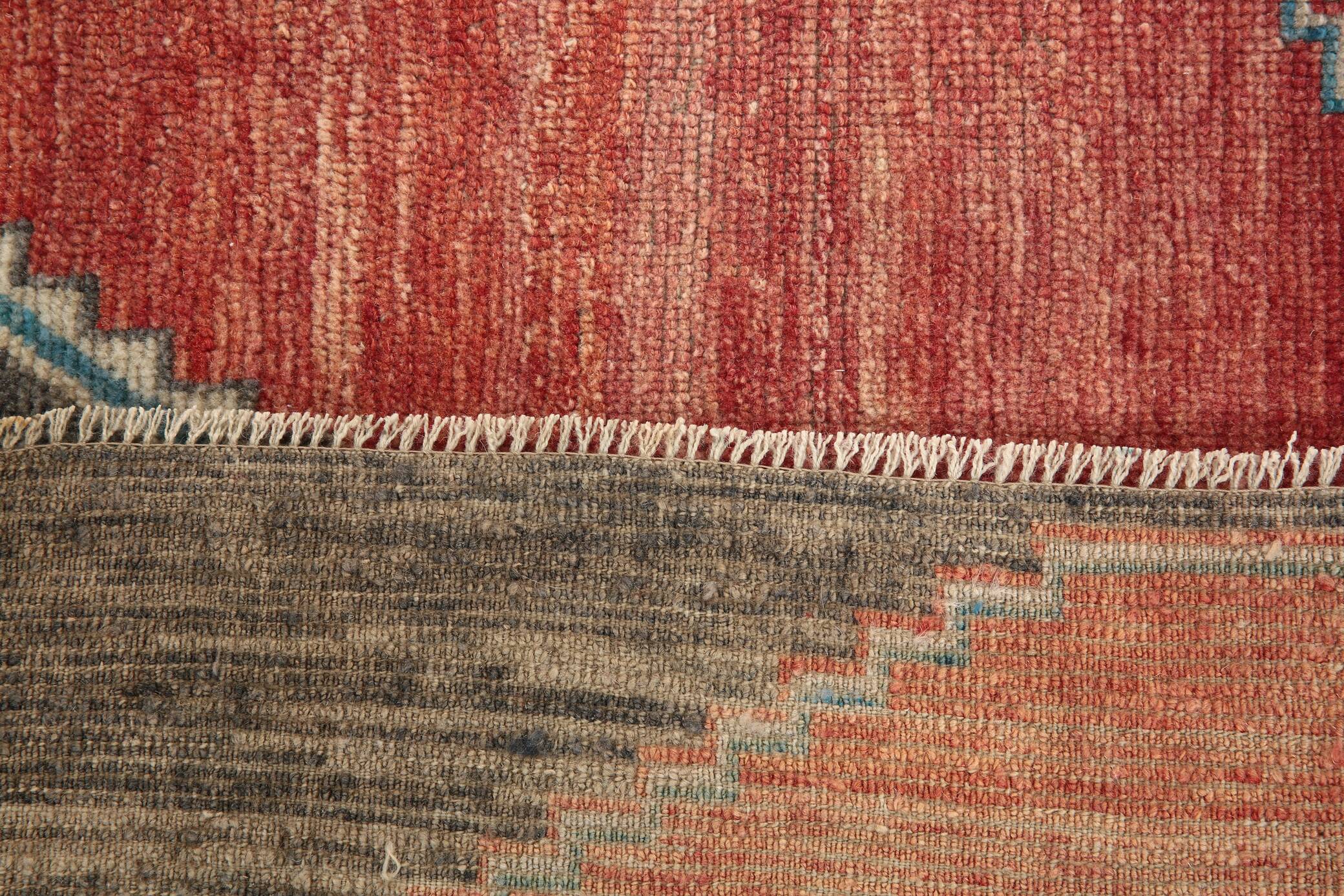 Red & Brown Vintage Persian Runner Rug, 81x317Cm