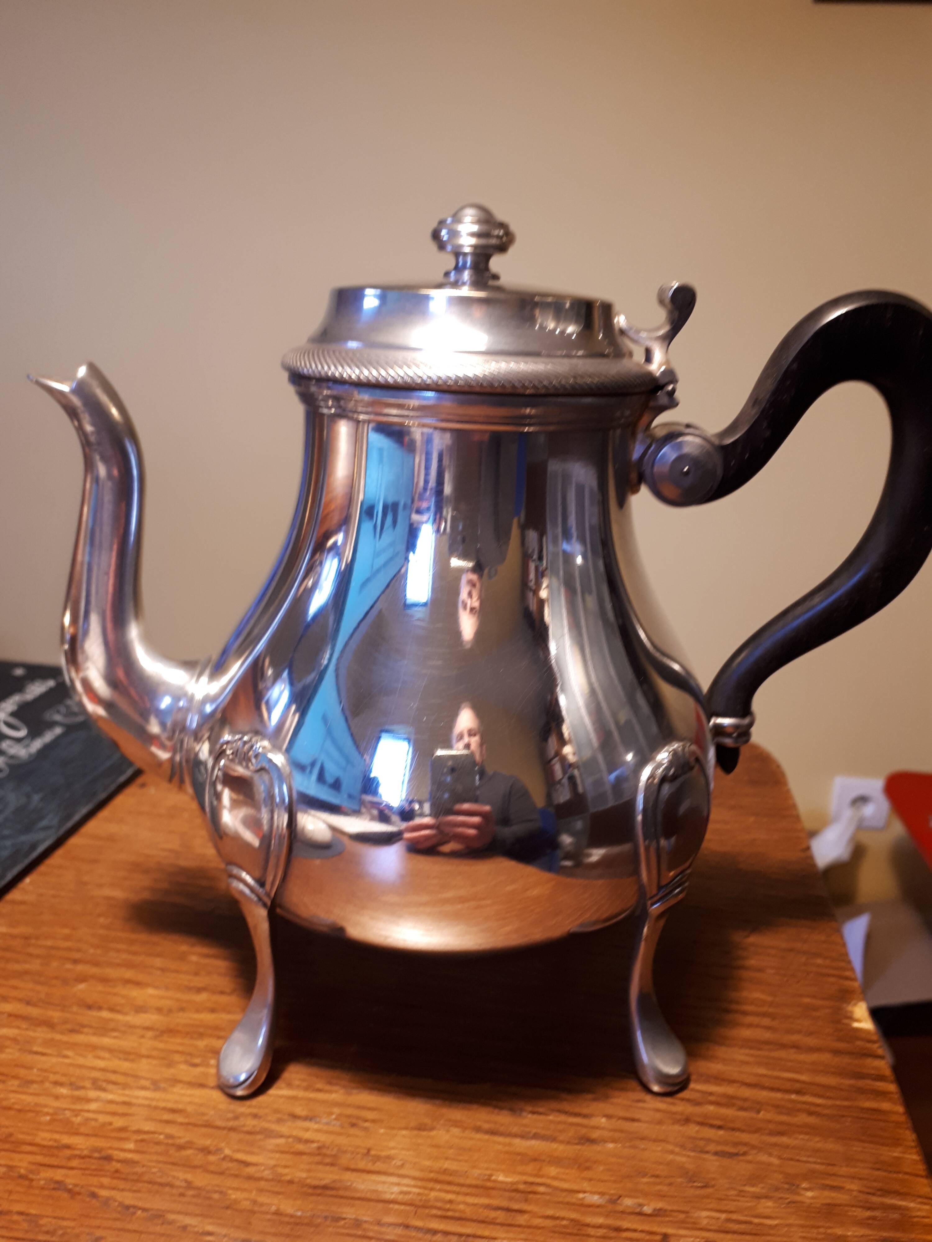 Vintage silver metal teapot