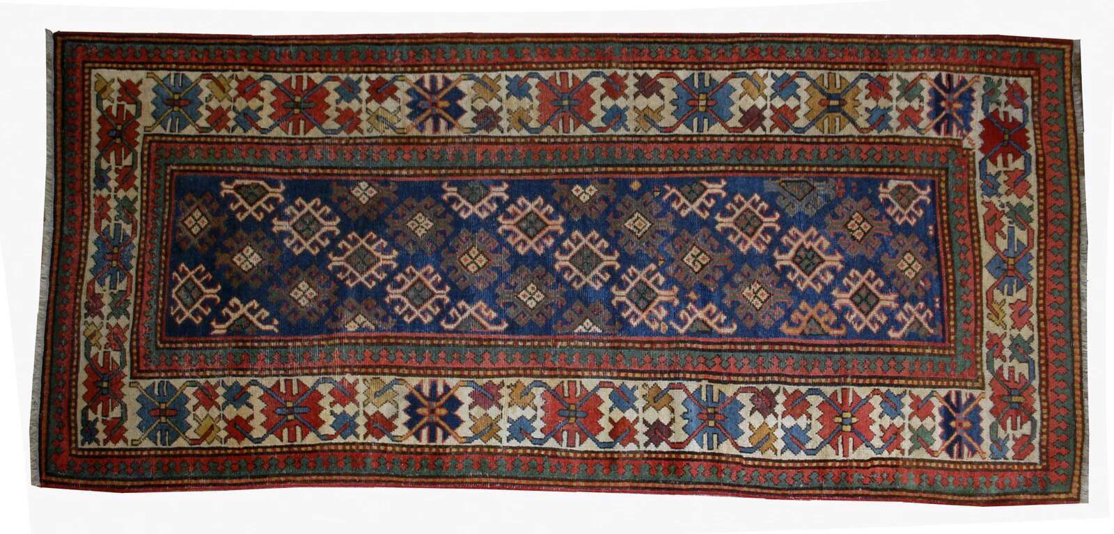 Handmade antique Armenian Gandzak rug 97cm x 244cm 1880s