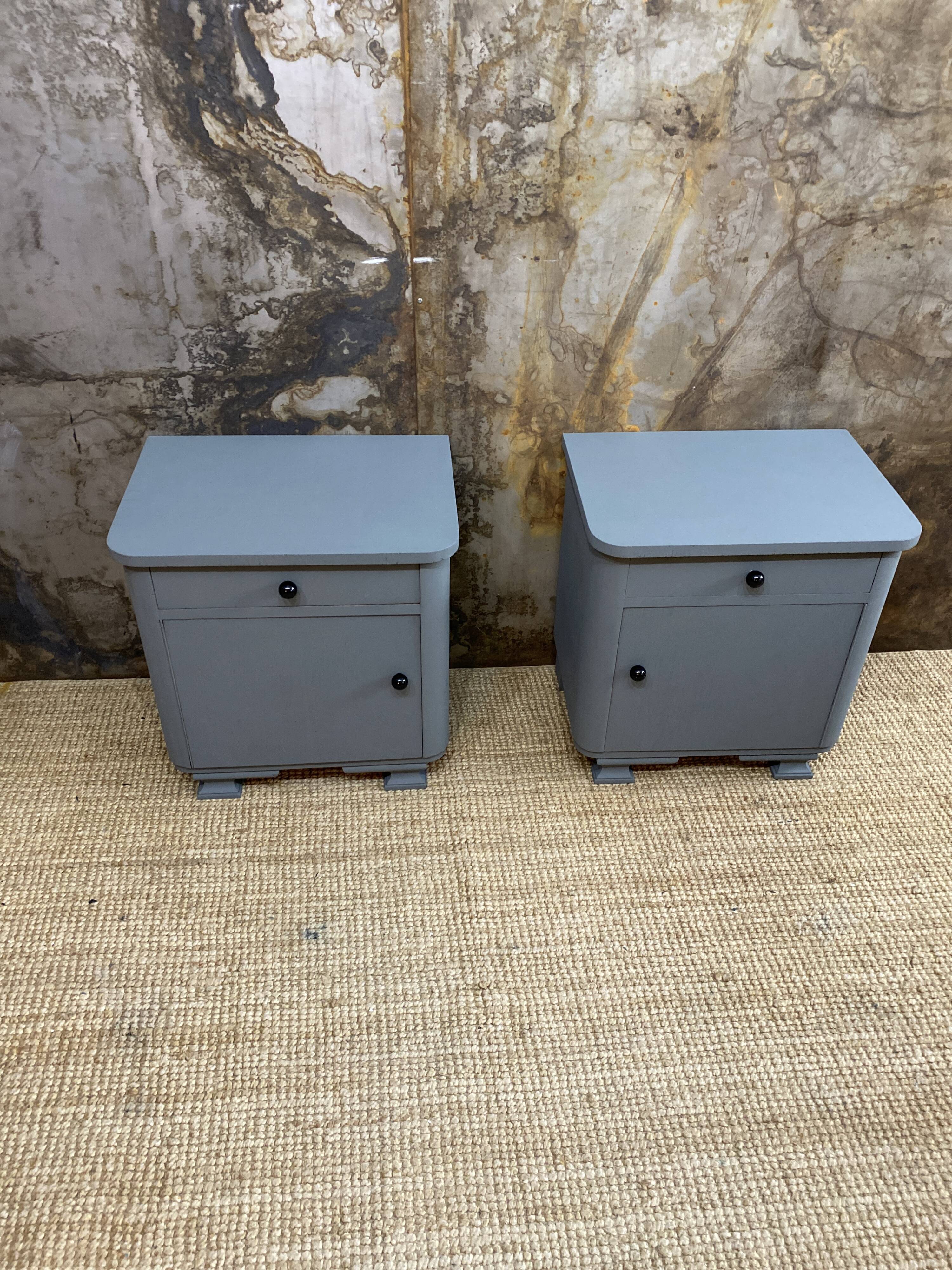 Pair of bedside tables 50s slate