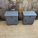 Pair of bedside tables 50s slate
