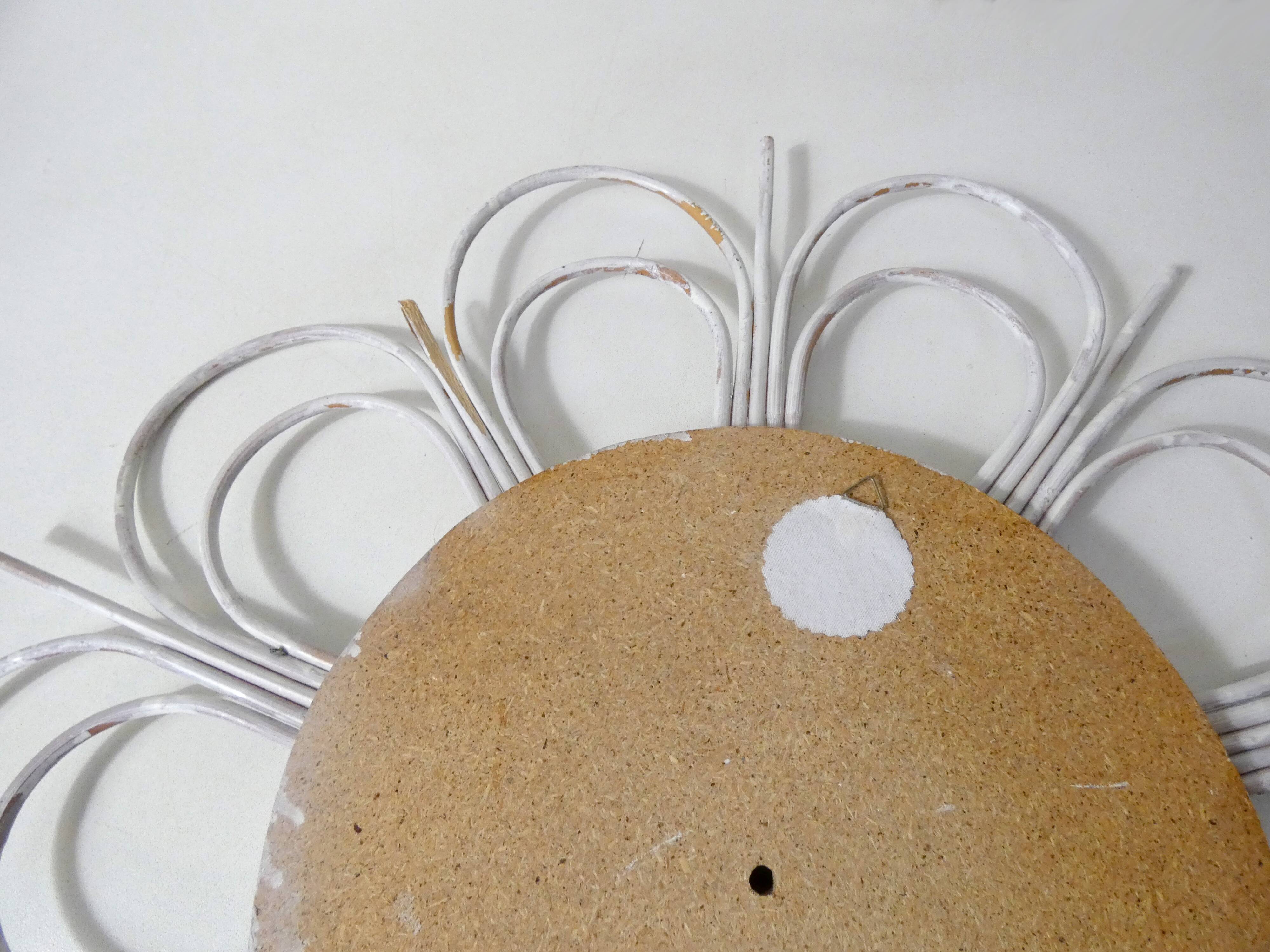 Vintage rattan sun mirror