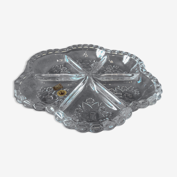 Crystal dish with compartments