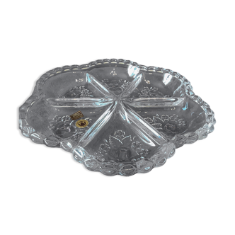 Crystal dish with compartments