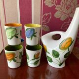 Lemonade service "pottery of the marsh" 6 glasses and 1 pitcher