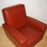 Art deco leather armchair, 1960s