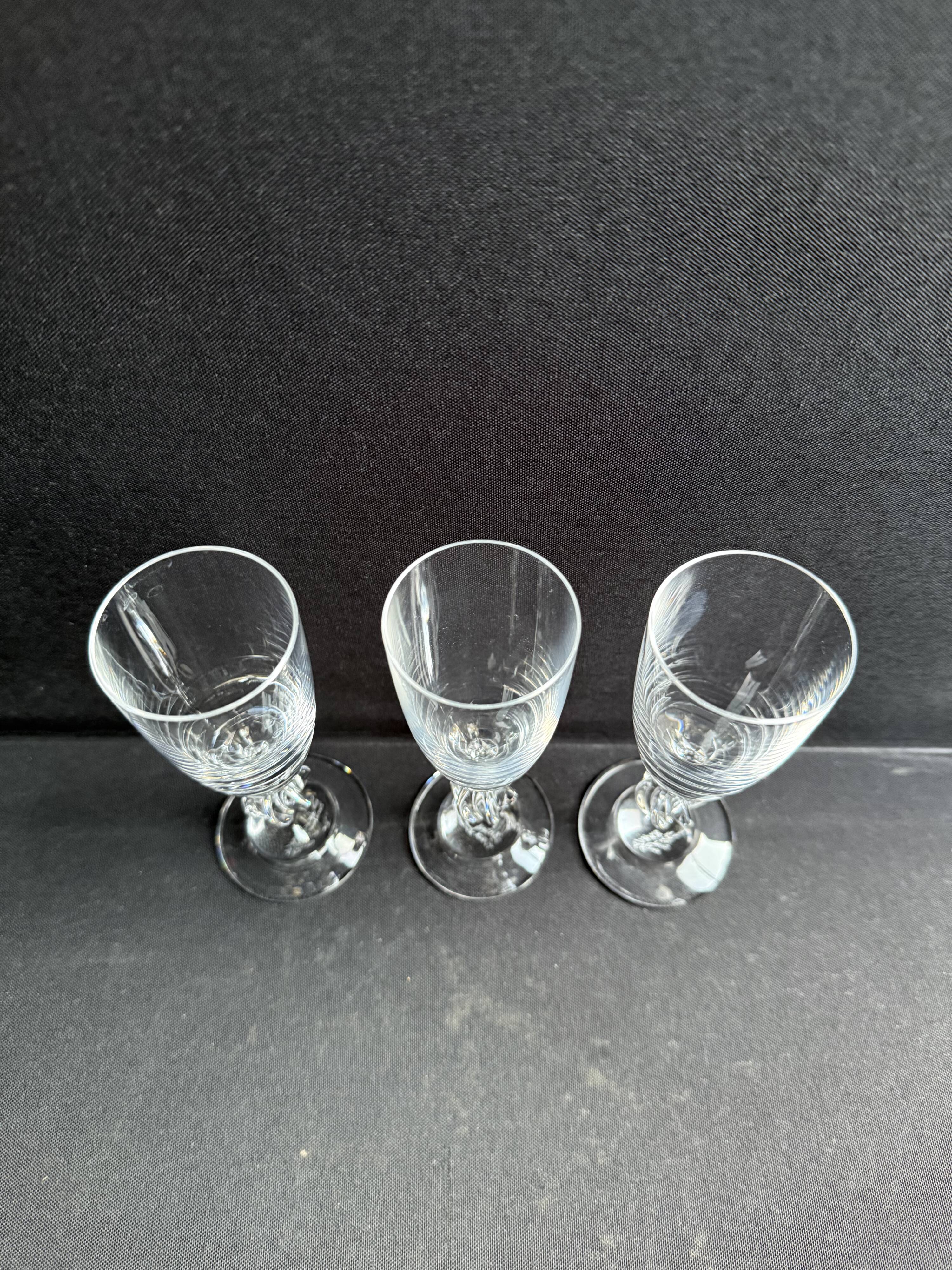 3 liqueur glasses Fréjus by Lalique France