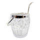 Glass ice bucket with spoon 1970