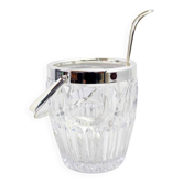 Seau à glaçons en verre avec cuillère 1970