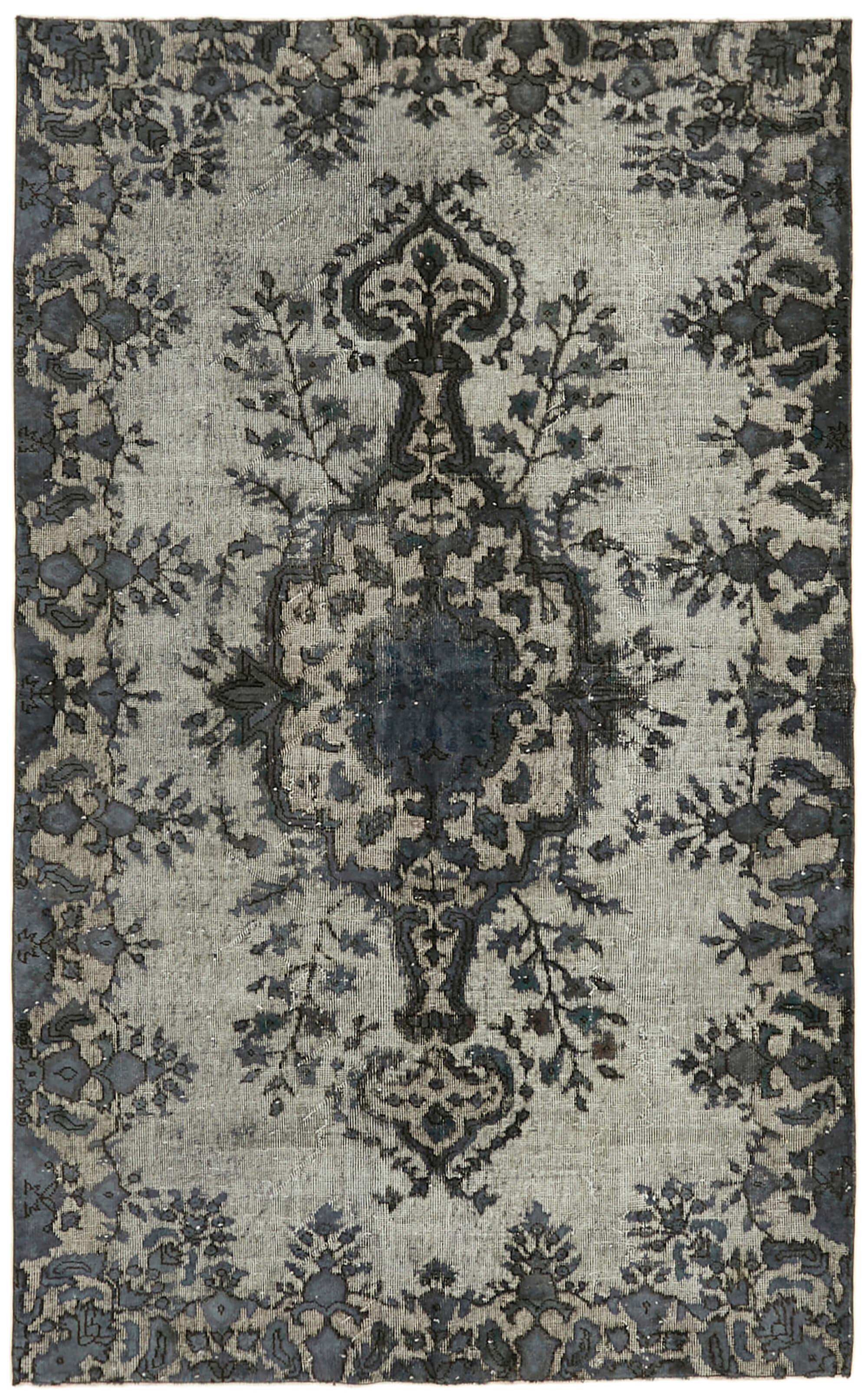 Tapis fait à la main distressed anatolian 1980s 166 cm x 261 cm tapis gris