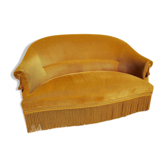 Golden velvet sofa